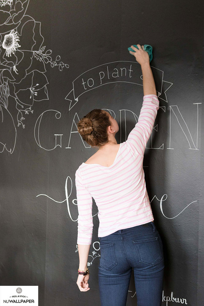 【限定数】はがせる シール 壁紙 NU WALLPAPER / Vintage Chalkboard Peel and Stick Wallpaper / NU2220