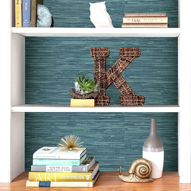 【予約受付】はがせる シール 壁紙 NU WALLPAPER / Navy Grassweave Peel And Stick Wallpaper / NU2874