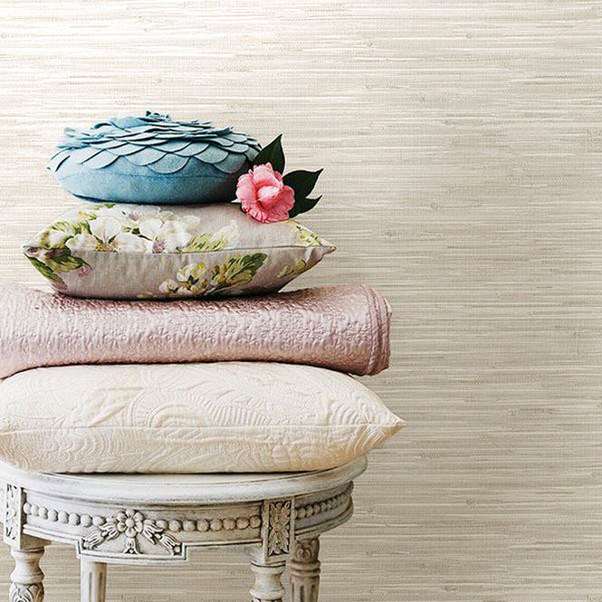 はがせる シール 壁紙 NU WALLPAPER / Cream Grassweave Peel And Stick Wallpaper / NU2875