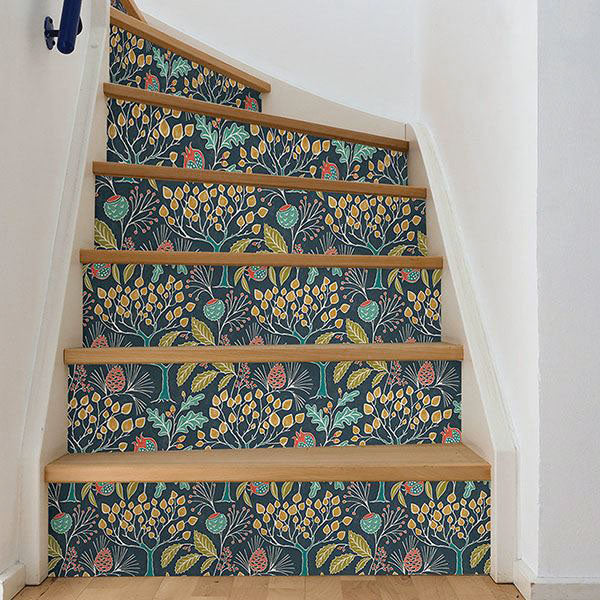 はがせる シール 壁紙 NU WALLPAPER / Groovy Garden Navy Peel & Stick Wallpaper / NU3038