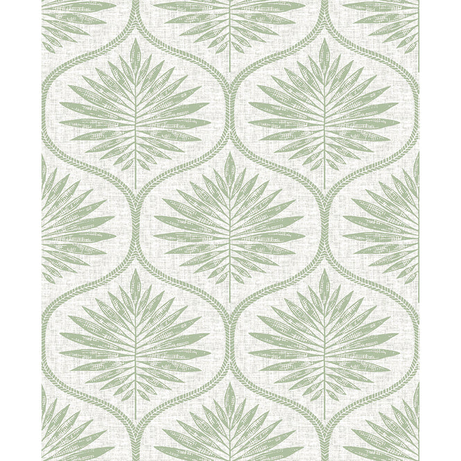 はがせる シール 壁紙 NU WALLPAPER / Green Primitive Leaves Peel and Stick Wallpaper / NUS3621