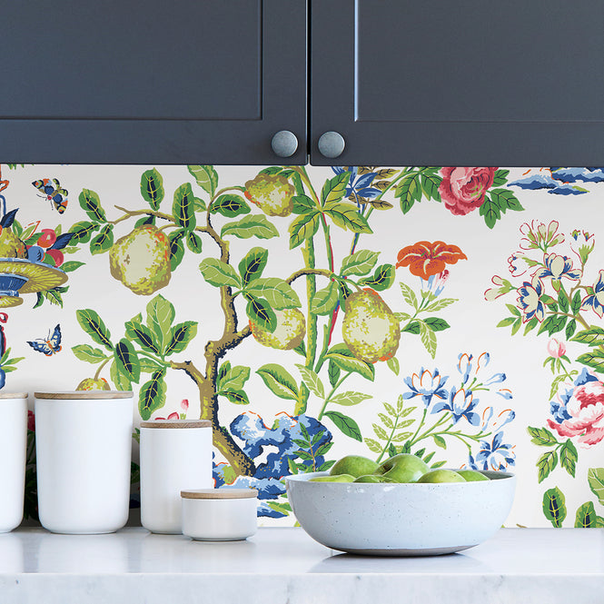 はがせる シール 壁紙 NU WALLPAPER / Bloom Shantung Garden Scalamandre / SCS3840