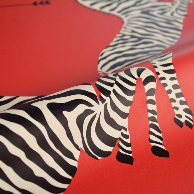 はがせる シール 壁紙 NU WALLPAPER / Masai Red Zebra Safari Scalamandre / SCS3869