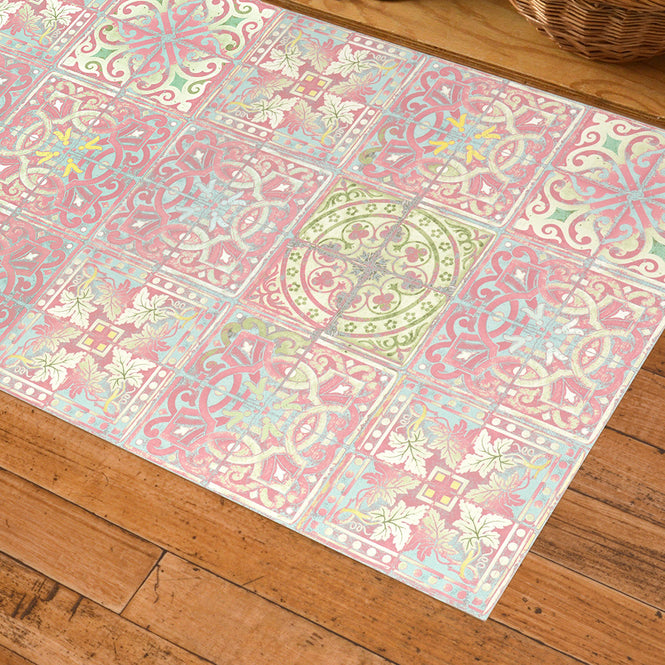 拭ける キッチンマット【Sheete me!】Louise Body / Patchwork Pink(96cm×48cm)