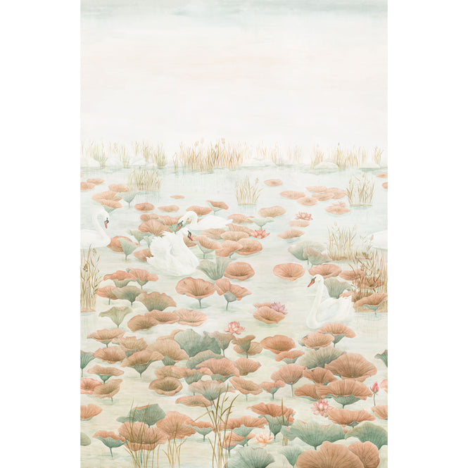 Sian Zeng / Swan Lake Mural Wallpaper / Terracotta SwanTerracotta 【3パネル1セット】