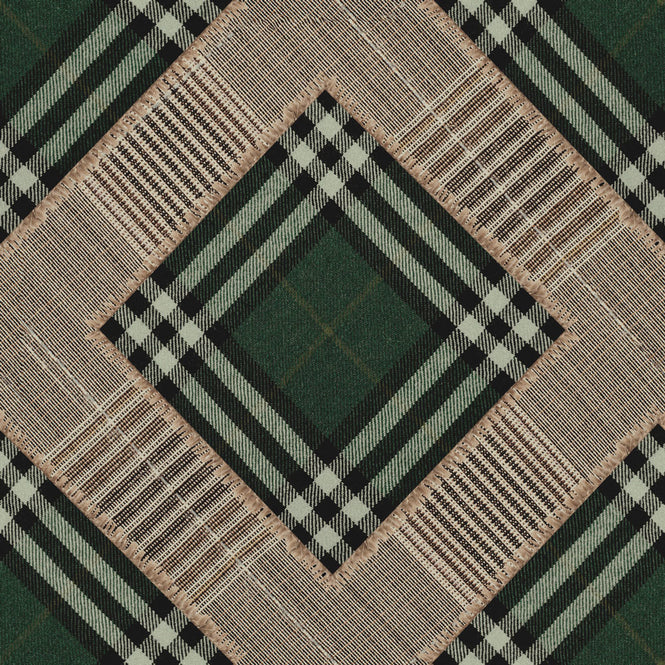MINDTHEGAP / CHECKERED PATCHWORK British Green WP20389