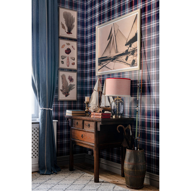 MINDTHEGAP / Sundance Villa / SEAPORT PLAID Navy Blue WP30067
