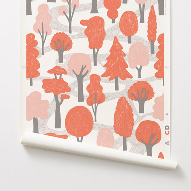 Makelike /  Zig Zag Wallpaper Red